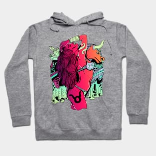 Blue Red Blend Taurus Beauty Hoodie